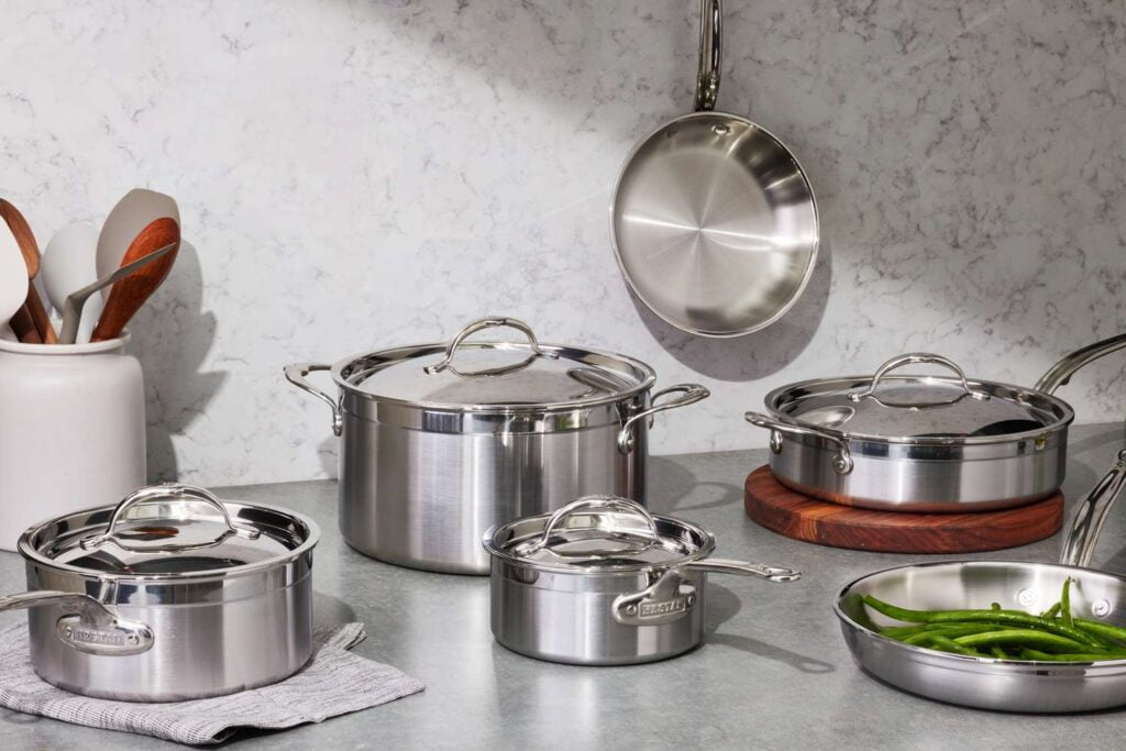 Stainless steel cookware set by Hestan ProBond 