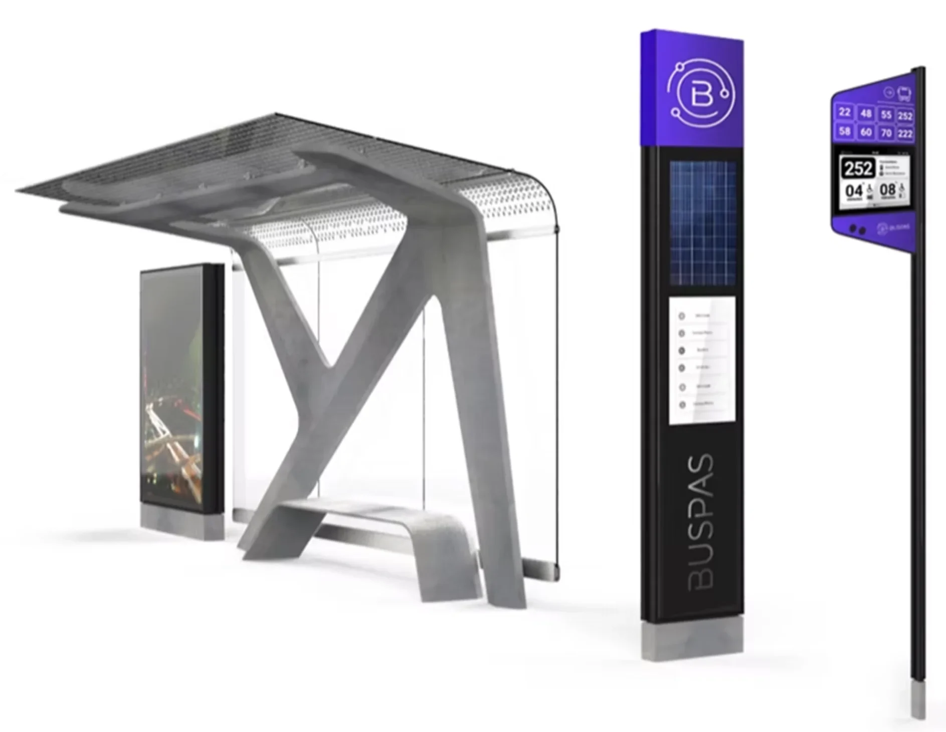 industrial design of AI powered smart bus stop for public transit experience